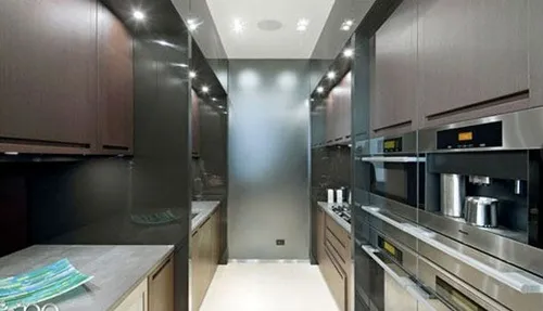 the kitchen with state of the art appliances