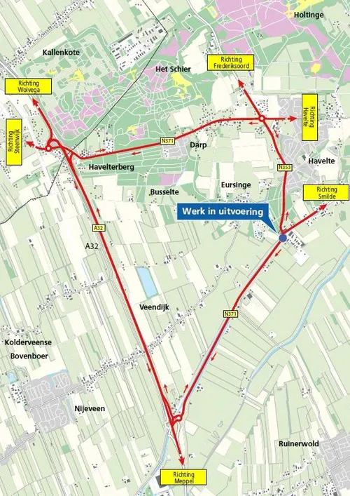 Havelte Omleidingsroute Boschkampbrug