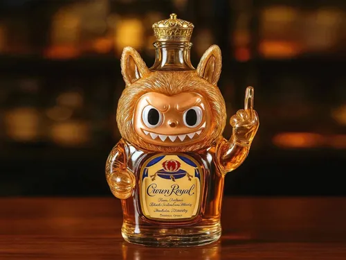 Labubu AI-generated whisky bottle