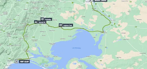 Kaart Tour Down Under 2024 etappe 4