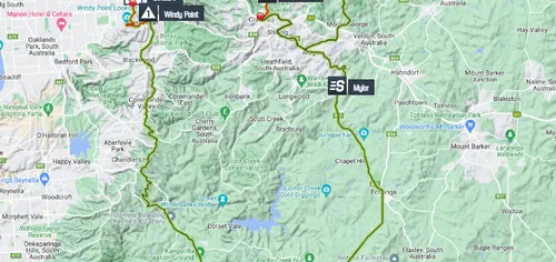 Kaart Tour Down Under 2024 etappe 6