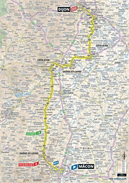 Kaart Tour de France 2024 etappe 6