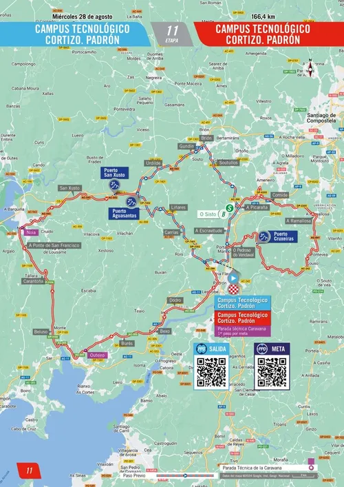 Kaart Vuelta a España 2024 etappe 11&nbsp;