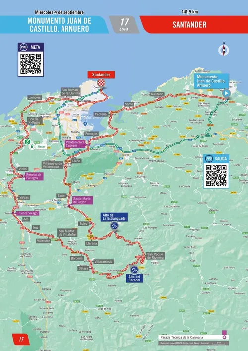 Kaart Vuelta a España 2024 etappe 17&nbsp;