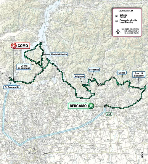 Kaart Il Lombardia 2024