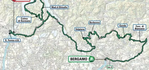 Kaart Ronde van Lombardije 2024