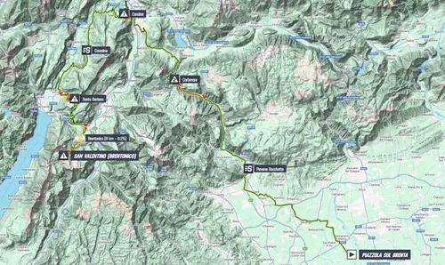 Kaart Giro d'Italia 2025 etappe 16