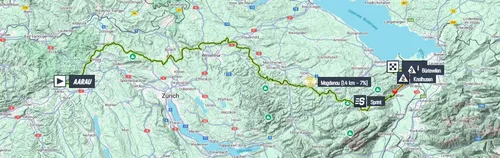 Kaart Tour de Suisse 2025 etappe 3