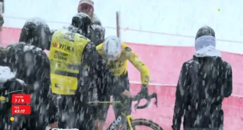 Wout van Aert staakt de Exact Cross Mol na een valpartij