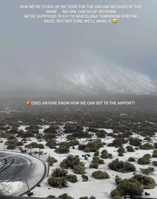 Sneeuw houdt Remco Evenepoel vast op de Teide, vertrek naar Volta a Catalunya in twijfel