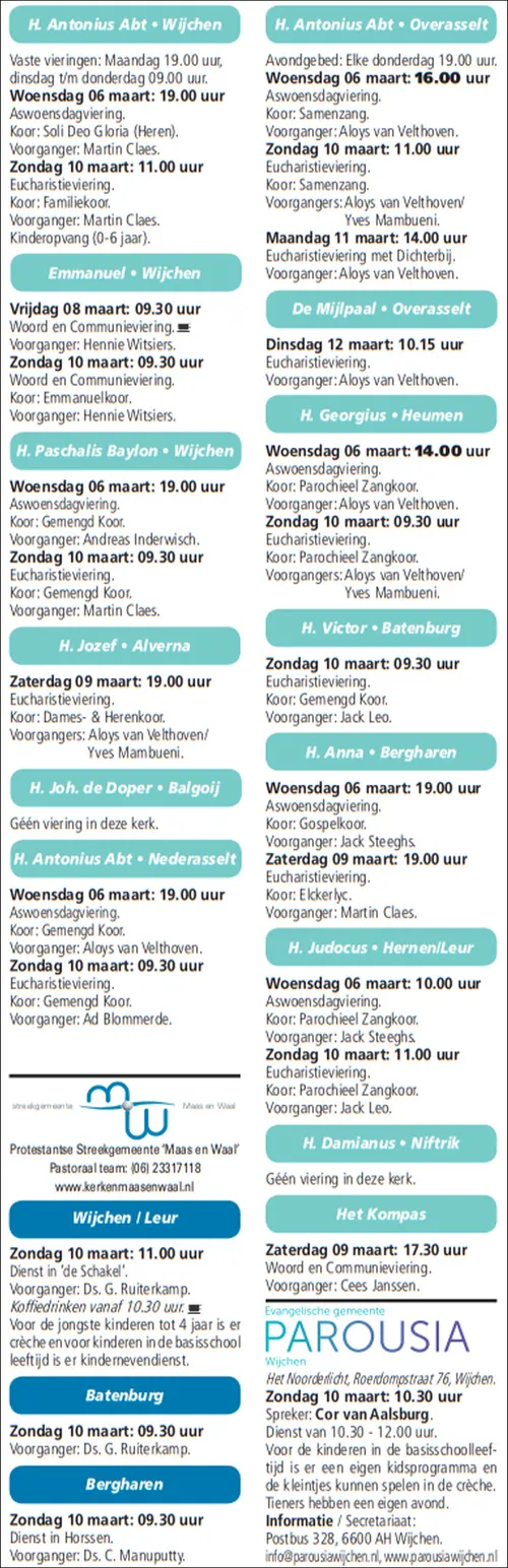 kerkberichten gemeente wijchen 060319
