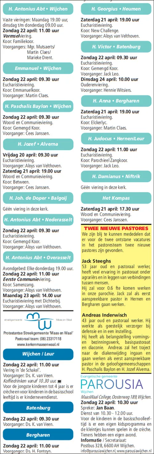 kerkberichten gemeente wijchen 180418