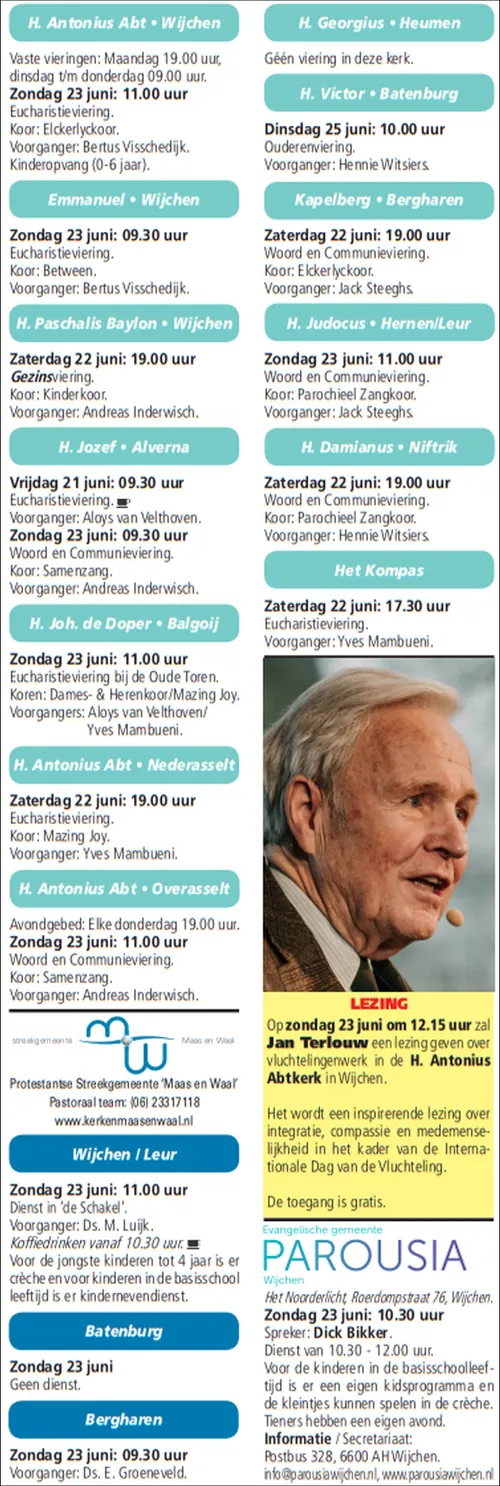 kerkberichten gemeente wijchen 190619