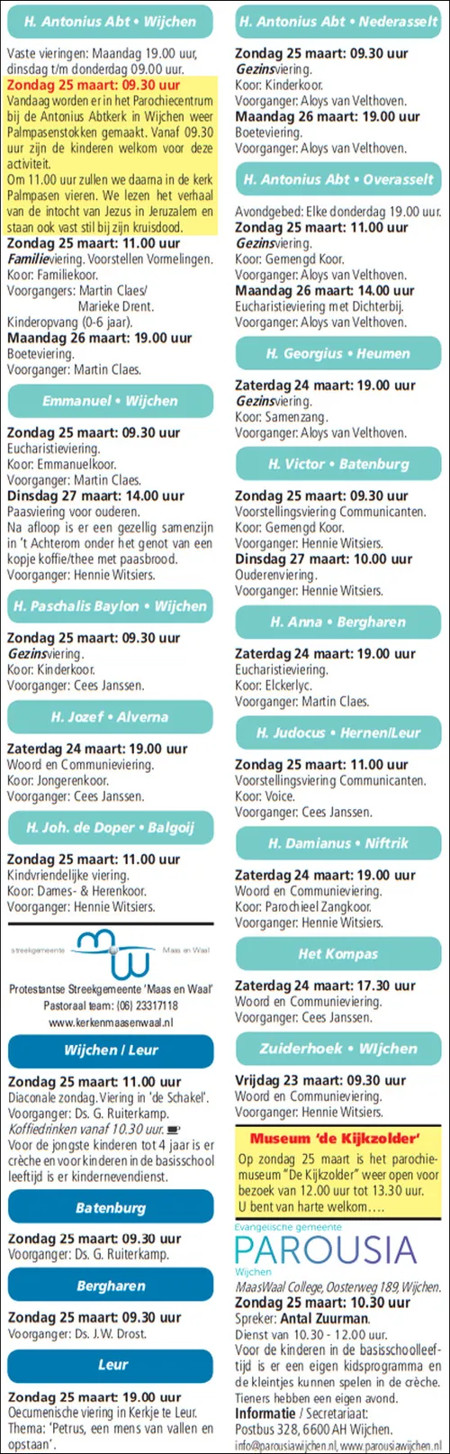 kerkberichten gemeente wijchen 210318