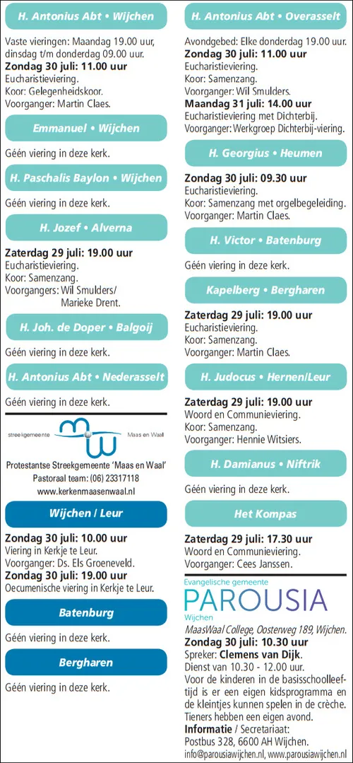 kerkberichten gemeente wijchen 250717