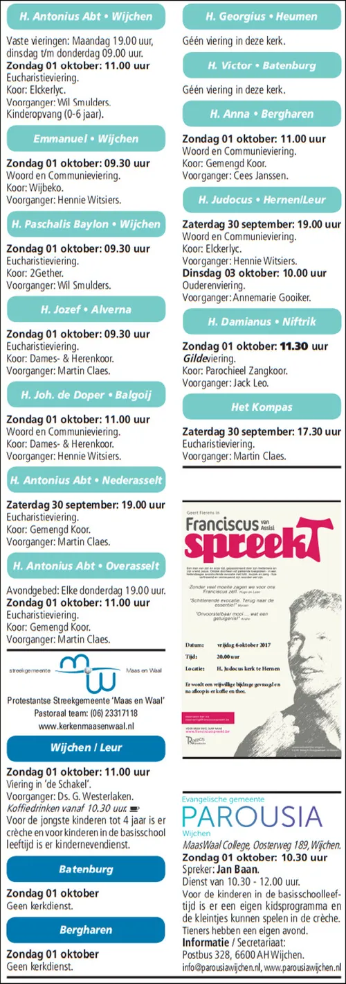 kerkberichten gemeente wijchen 260917