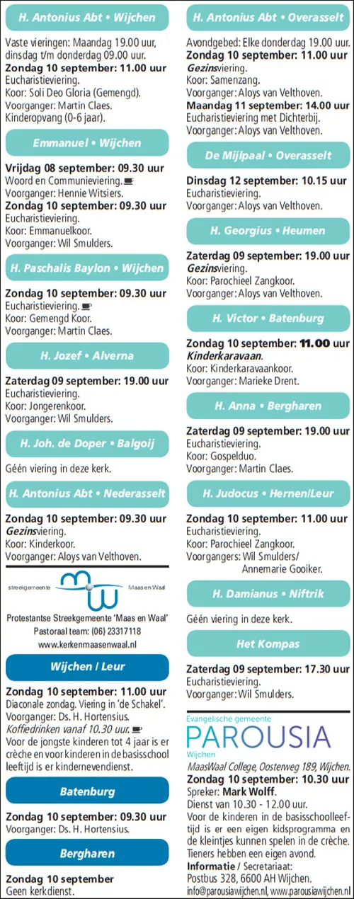 kerkberichten gemeente wijchen