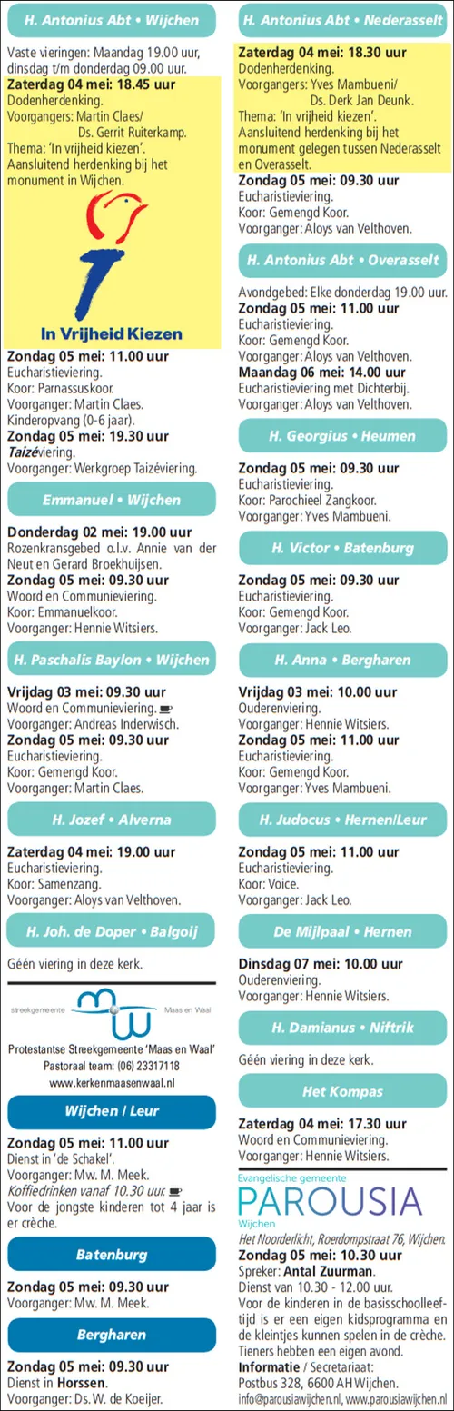 kerkberichten wijchen 010519