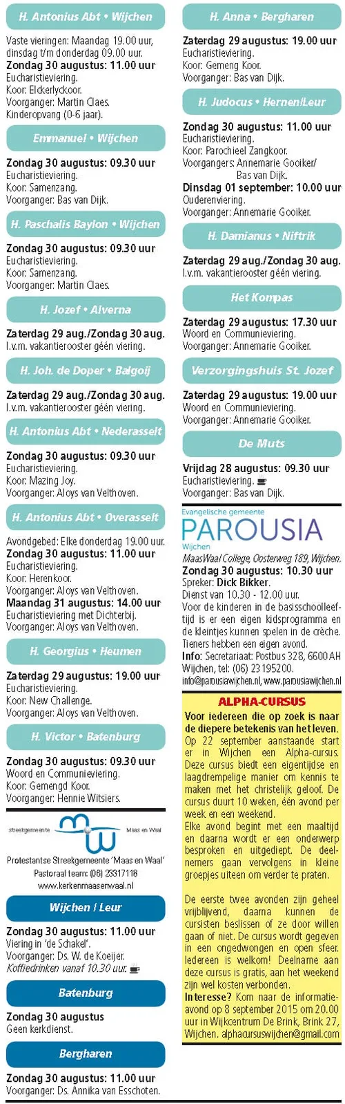 kerkberichten wijchen 020915