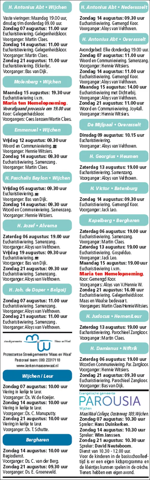 kerkberichten wijchen 040816