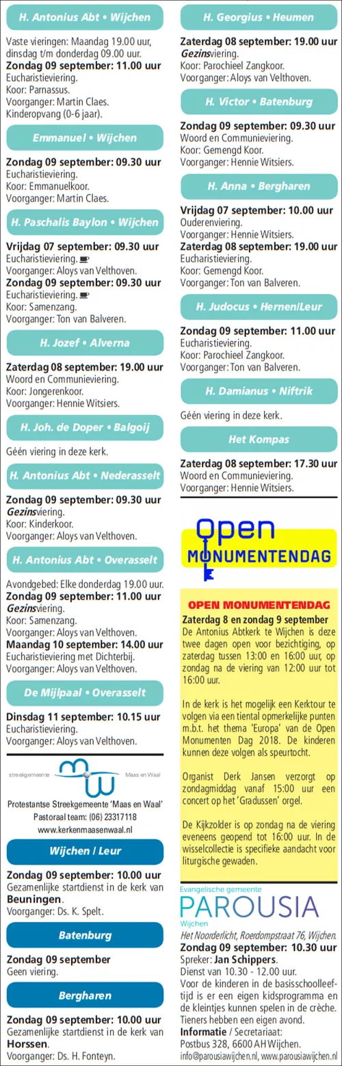 kerkberichten wijchen 050918