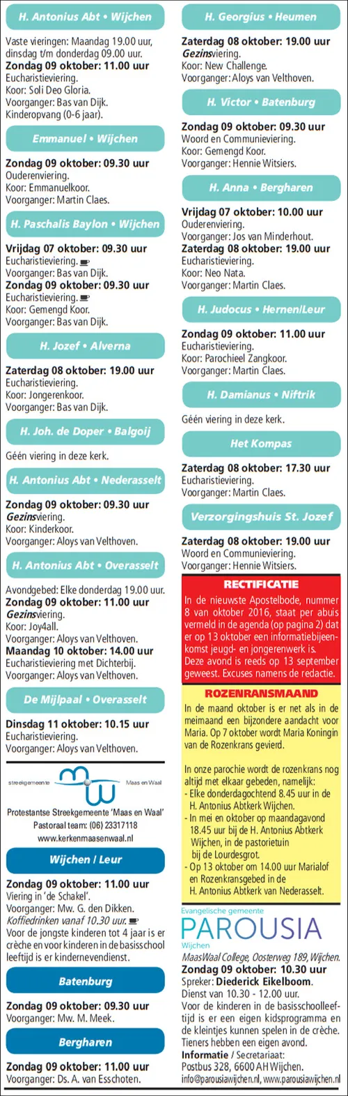 kerkberichten wijchen 051016