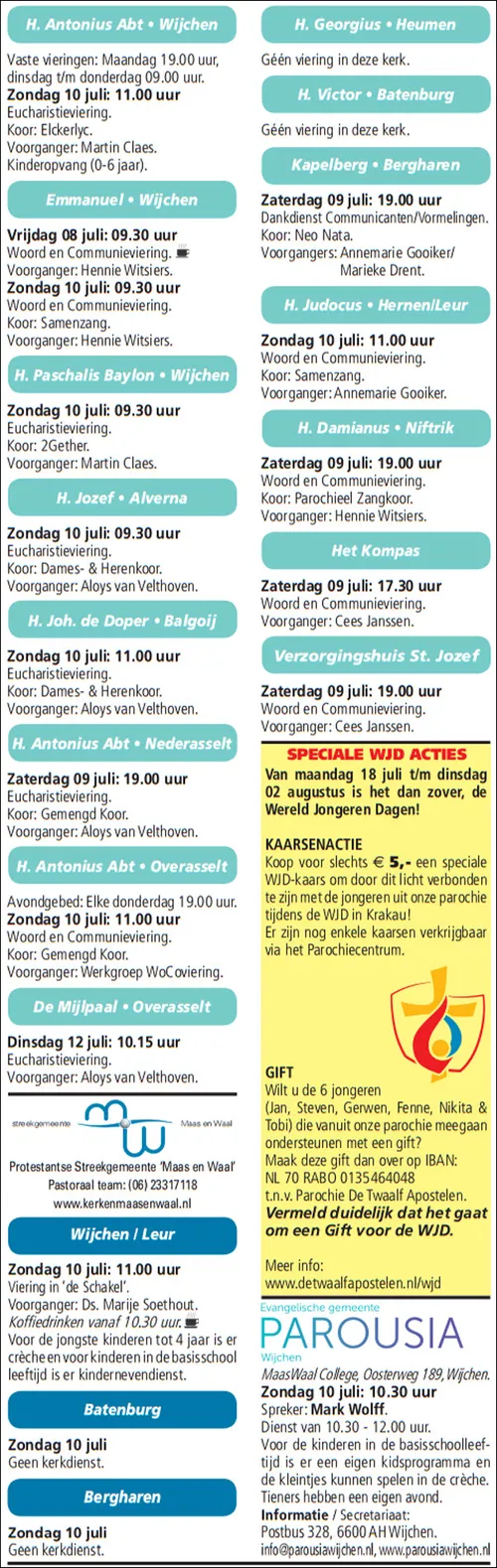 kerkberichten wijchen 060716