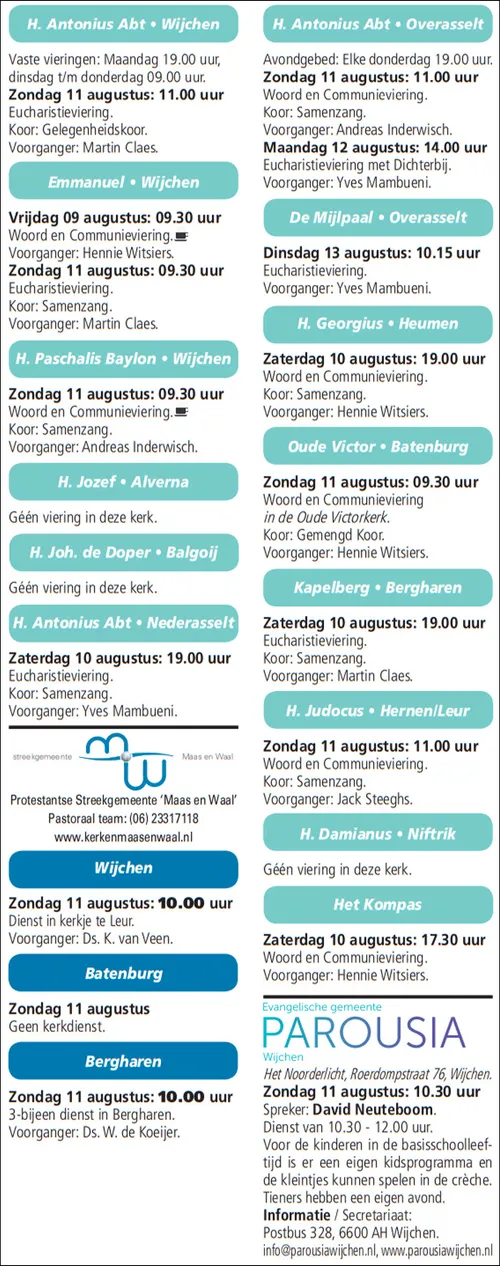 kerkberichten wijchen 070819