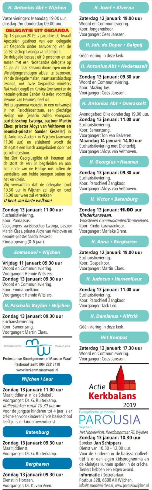 kerkberichten wijchen 090119