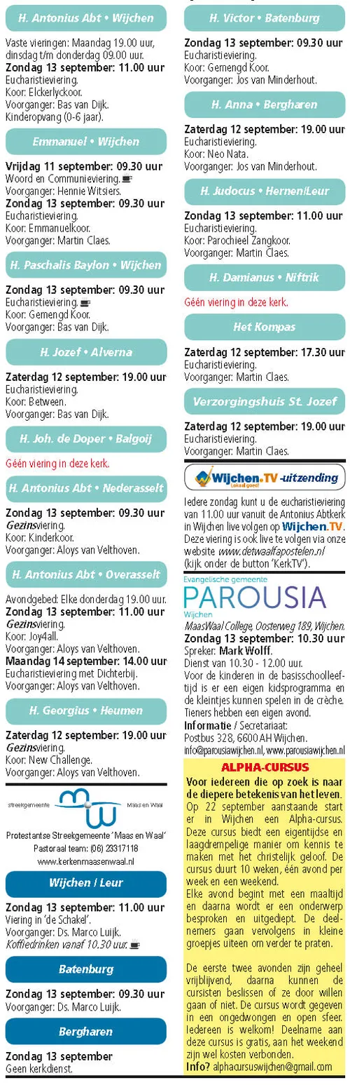 kerkberichten wijchen 090915