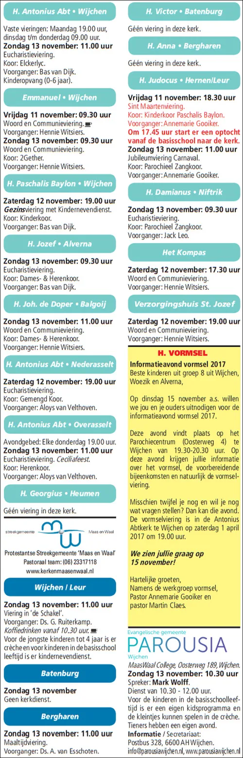 kerkberichten wijchen 091116