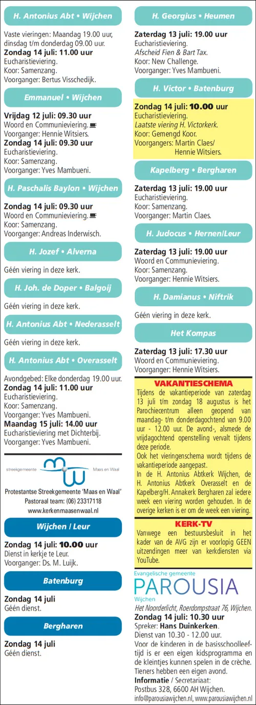 kerkberichten wijchen 100719