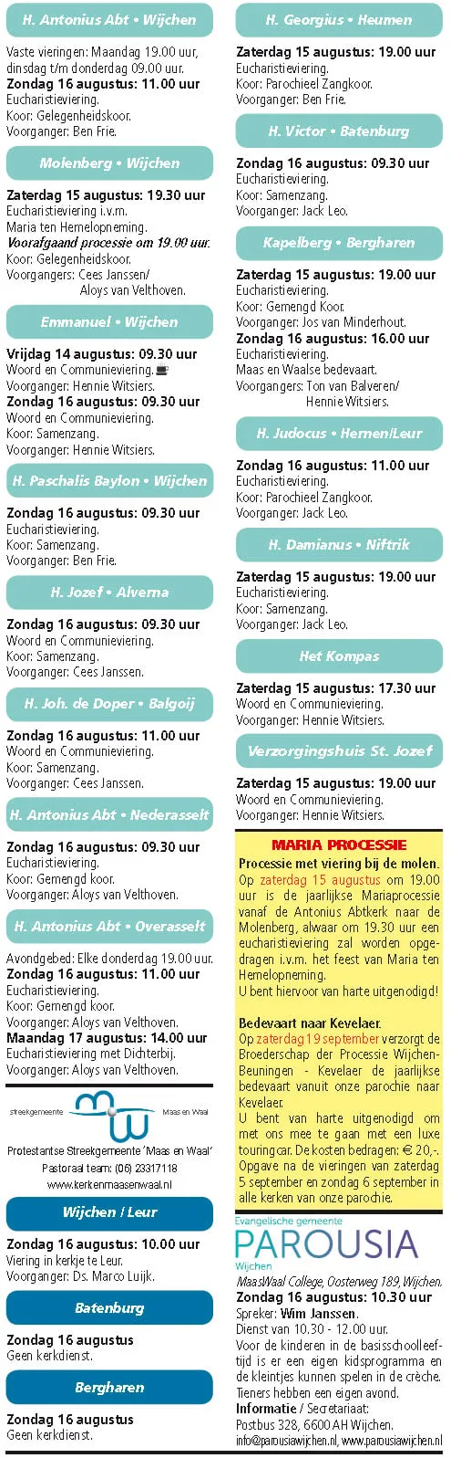 kerkberichten wijchen 120815