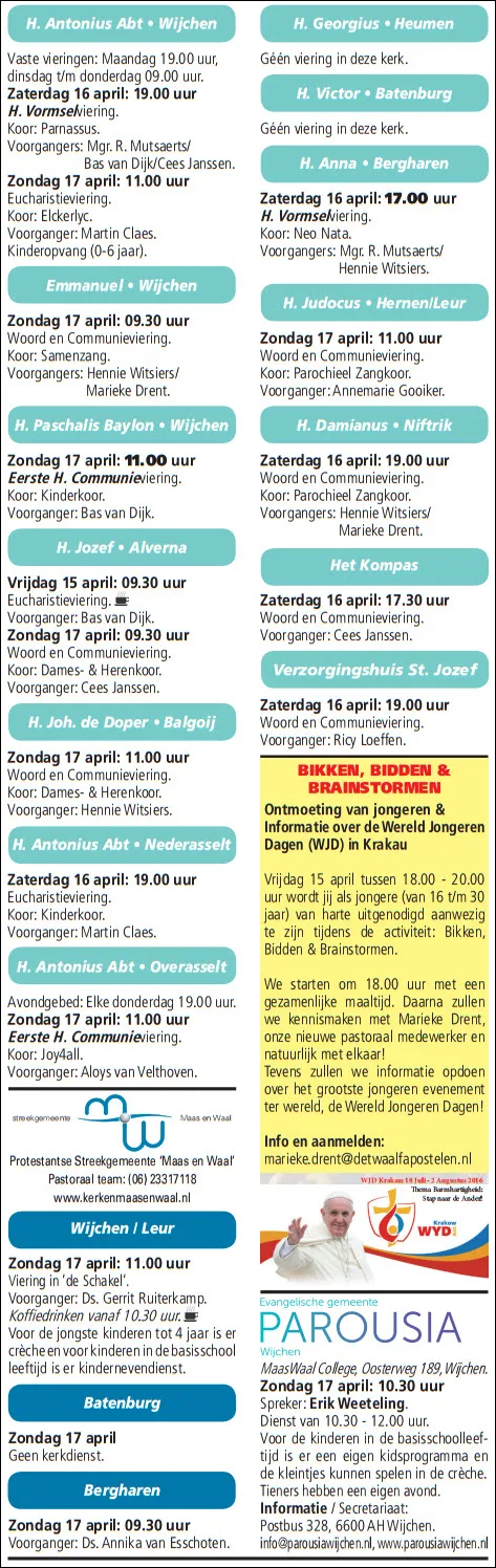 kerkberichten wijchen 130416