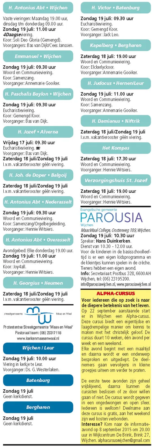 kerkberichten wijchen 150715