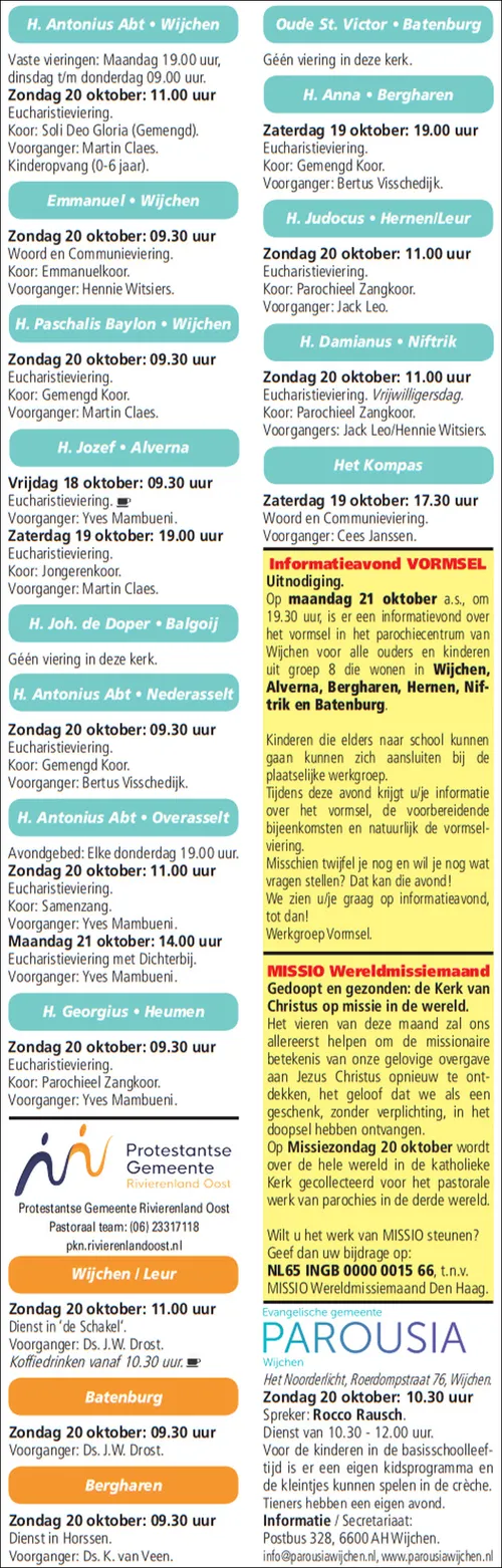 kerkberichten wijchen 161019