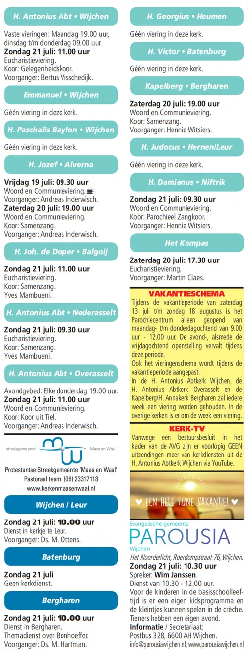 kerkberichten wijchen 170719