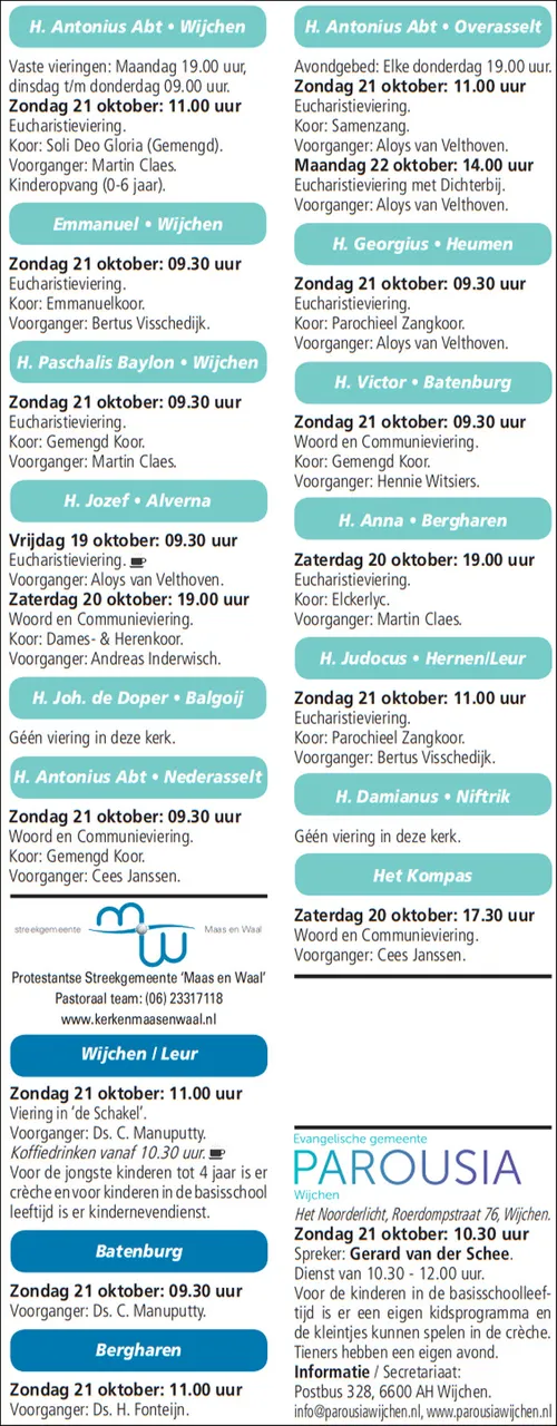 kerkberichten wijchen 171018