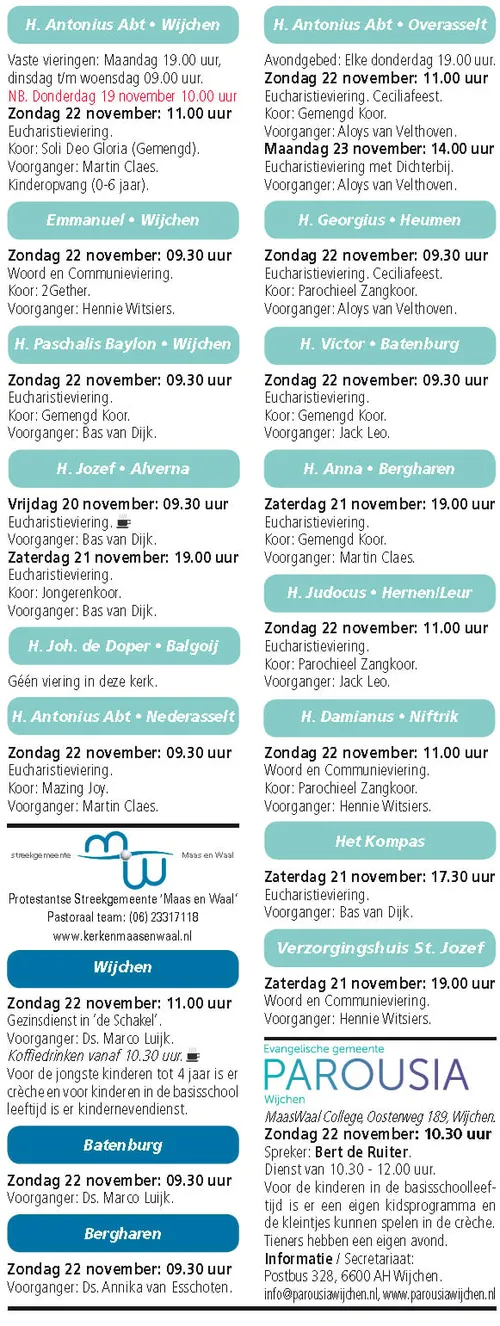 kerkberichten wijchen 181115
