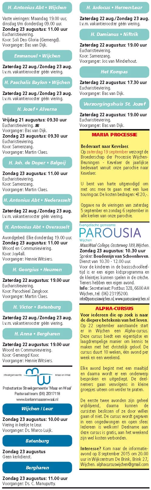 kerkberichten wijchen 190815