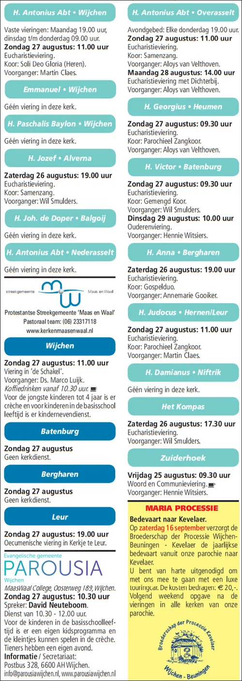 kerkberichten wijchen 230817