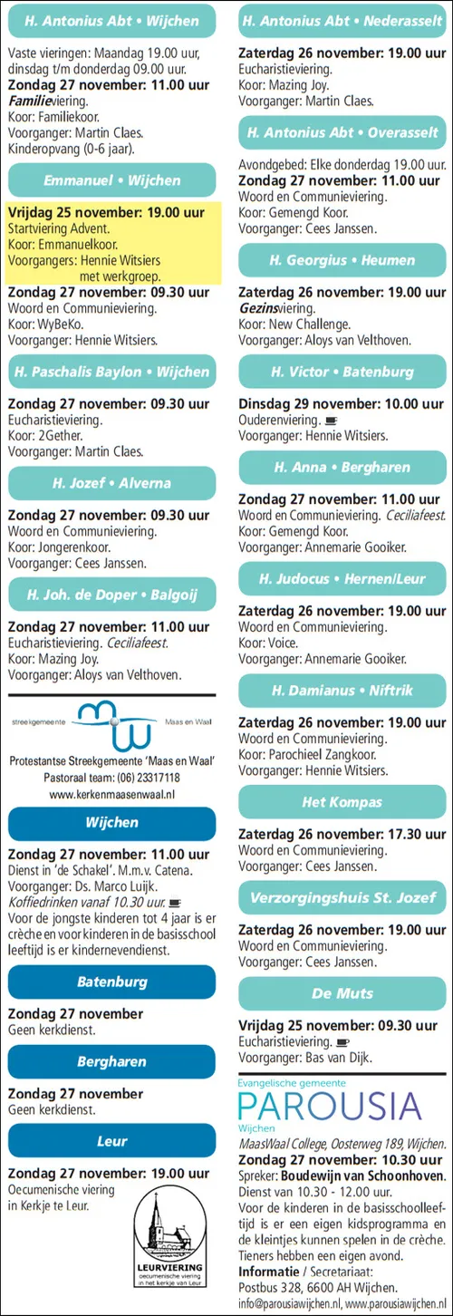 kerkberichten wijchen 231116