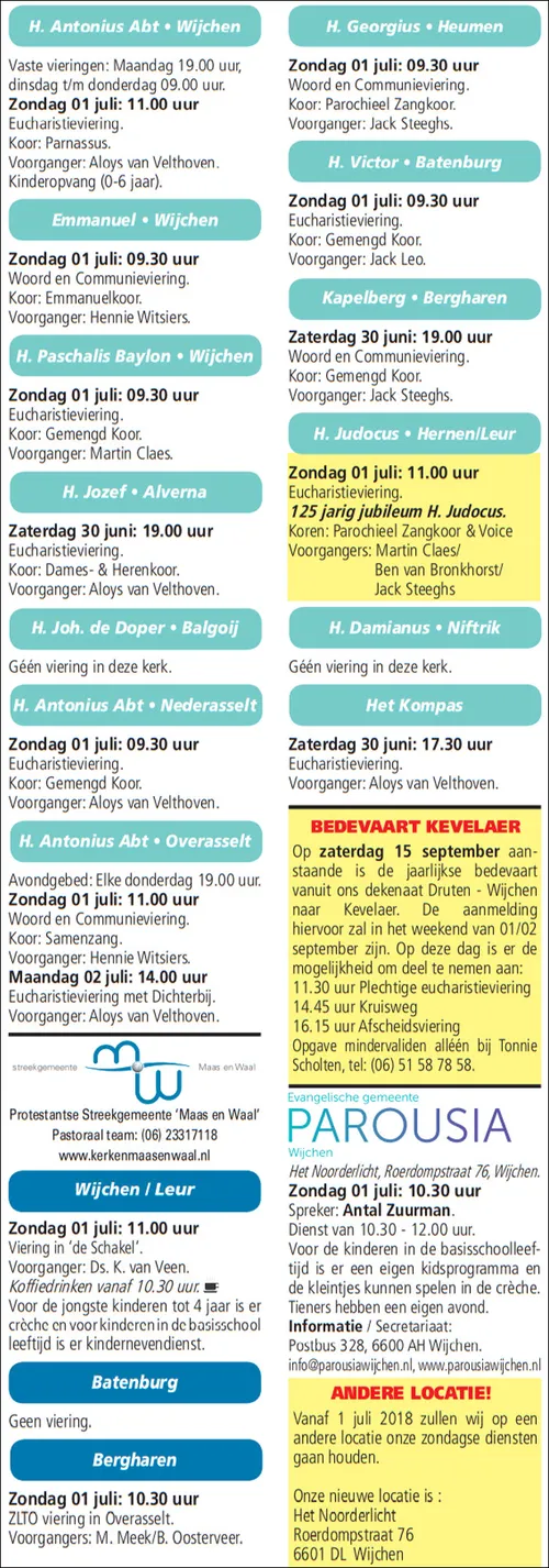 kerkberichten wijchen 270618