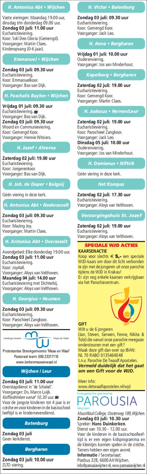 kerkberichten wijchen 290616