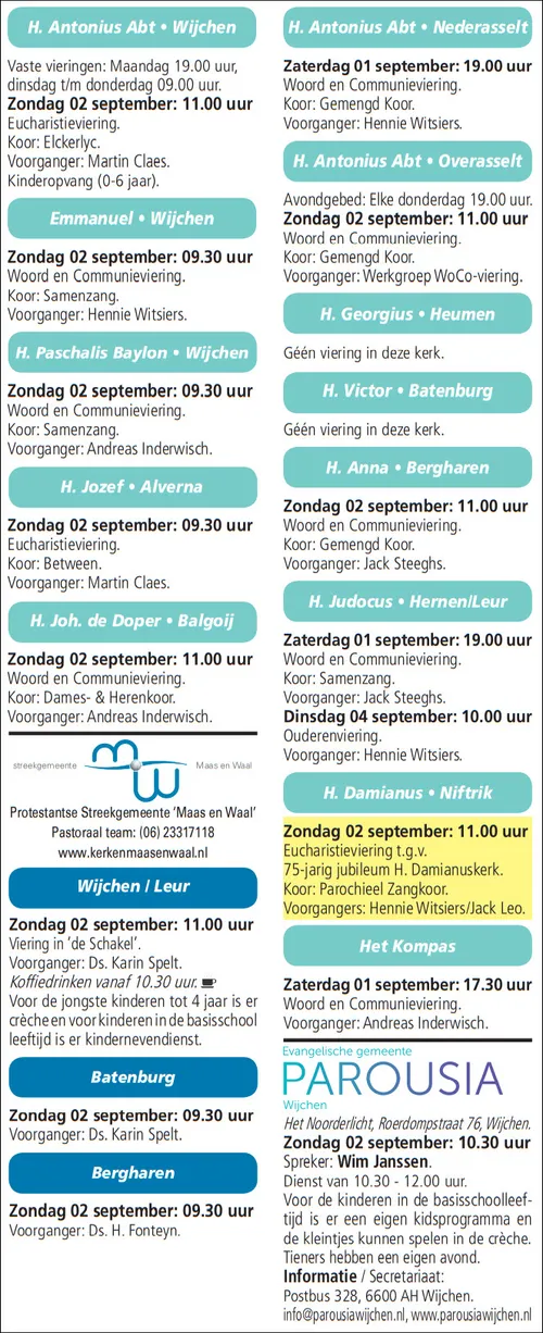 kerkberichten wijchen 290818