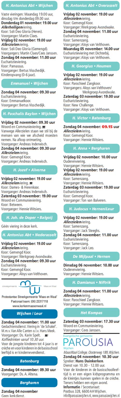 kerkberichten wijchen 311018