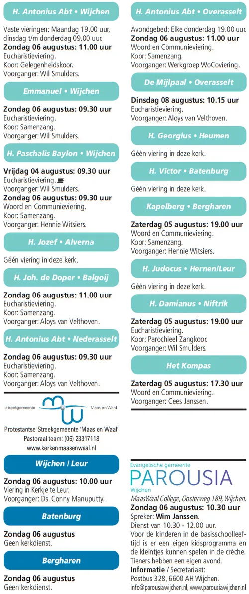kerkberichten wijchen