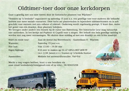 oldtimertoer soamen op een benkske