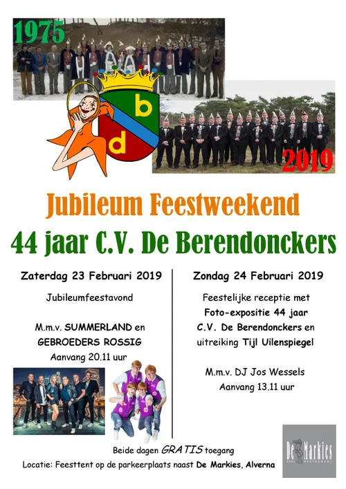 poster carnavalsvereniging de berendonckers