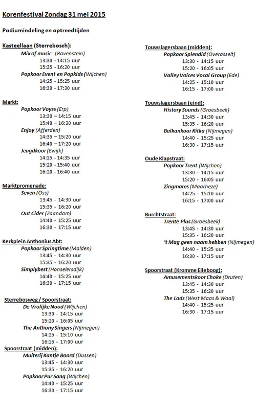 programma korenfestival 2015